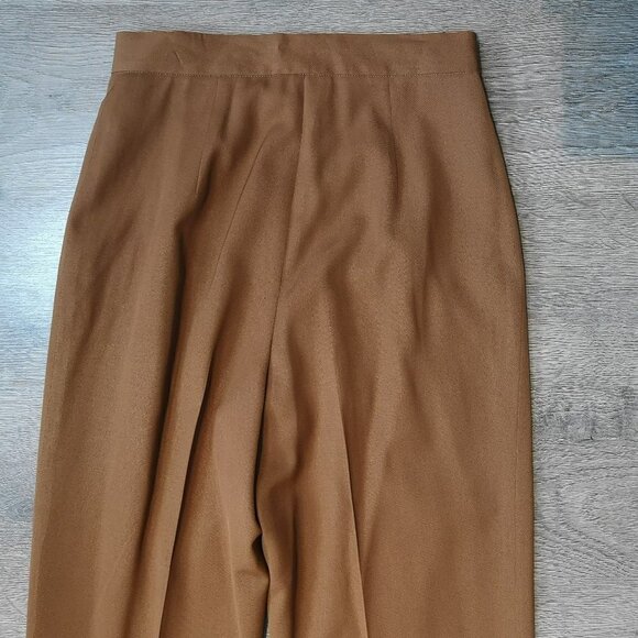 Shop 80s Vintage Quiet Luxury High Waisted Wool Tapered BRONZE Dress Pants - Picture 11 of 11